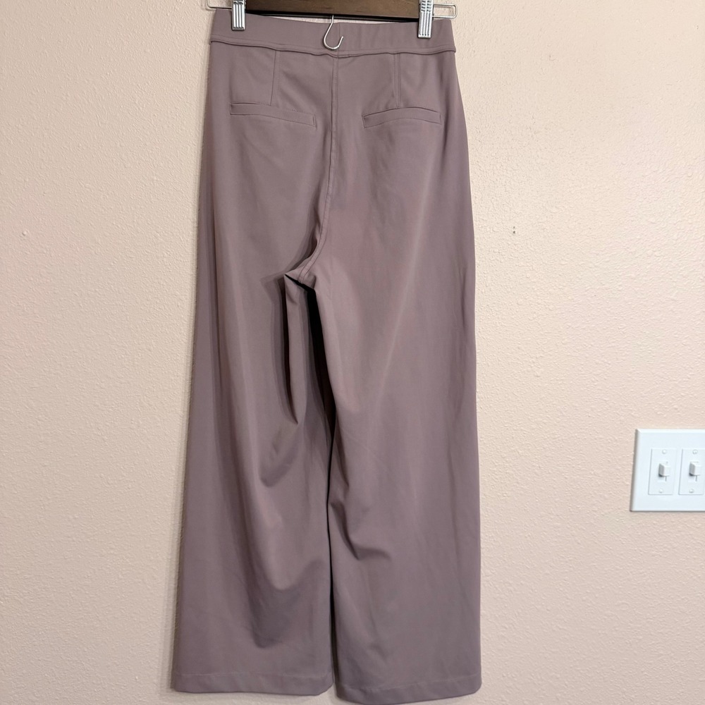Halara Mauve High Waisted Pleated Wide Leg Trousers XS Petite 02840642 - Picture 2 of 6